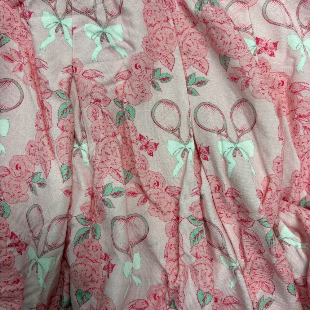 Posh Peanut Pink and White Floral Mini pleated Skirt - Picture 4 of 4